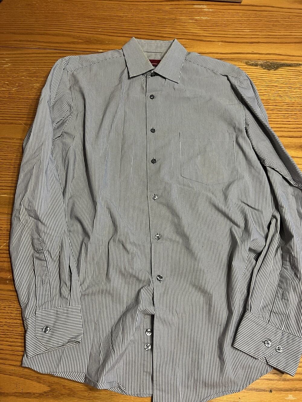 Alfani Shirt Medium Gray Long Sleeve Button Down Men